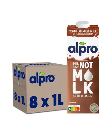 Alpro This is not mlk chocolate taste drink vegetable 8x1l durable |100 percent vegetable |Contains calcium vitamins D and many fiber |Lactose -free 1 L (8 Pack)