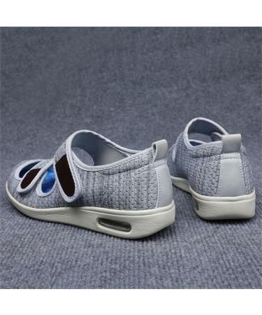 MOCINNA Diabetic Slipper for Men - Wide Width Arthritis Edema Walking Shoes - Adjustable Swollen Feet Sandals - Size 11.5 Light Grey - Buy Online on GoSupps.com