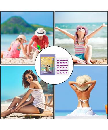  Wezalget Sunscreen Reminder Stickers UV Sunscreen Plasters SPF Sensing 24 Count - Pack of 5 Sunscreen Reminder Stickers for Sunburn Prevention - Buy Online on GoSupps.com