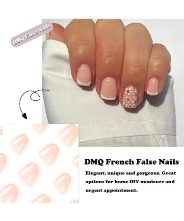French Daisy Short Square Press On Nails - 24Pcs White Fake Nails | Removable Glue-On Acrylic Full Cover Stick On Nails for Women and Girls - Nail Art Accessories - Buy Online on GoSupps.com