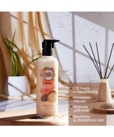 Buds & Berries Rice Water and Chia Seeds Nourishing Shampoo 300 ml Strengthens Hair 120 Hours of Conditioning Sulfate-Free Paraben-Free Silicone-Free - Buy Online on GoSupps.com