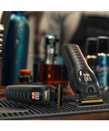 SUPRENT Hair Clippers for Men Professional Mens Hair Clipper & Trimmer Set Heavy Duty Motor Hair Cutting Kits with LED Display & 9 Guide Combs Barber Clippers Beard Hair Trimmer Black - Buy Online on GoSupps.com