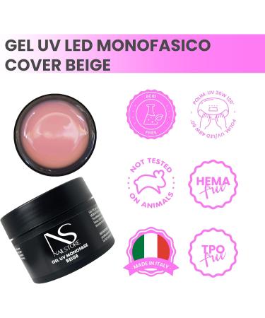  Nail Store Nail Store - Monophasic UV LED Builder Gel Cover Beige - Camouflage - Medium Density - Self-Leveling - Easy to Work - Suitable for Refilling and Stretching with Card (50g) - Buy Online on GoSupps.com