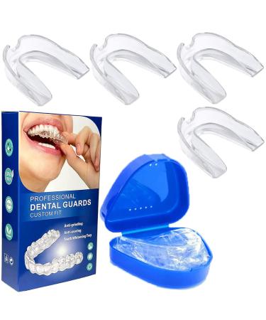 SAMOKA 4 PCS of Mouth Guard for Clenching Teeth at Night Night Guards for Sleep Anti Grinding Dental Night Guard Bruxism Mouthguard Tmj Jaw Clenching Relief