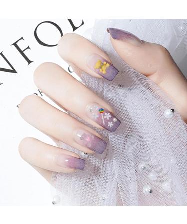 Flowers Nail Charms - 7 Grid Sweet Bear & Lollipop Heart Nail Art Decorations for Women & Girls - DIY Tinker Ornaments - Buy Online on GoSupps.com