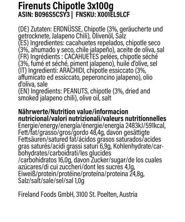 Buy Firenuts Chipotle - Pack of 3 (300g) | Smoked Jalapeno & Olive Oil | International Shipping Available - Buy Online on GoSupps.com