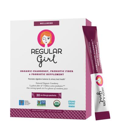 Regular Girl Wellness - Organic Cranberry Prebiotic Fiber & Probiotic Supplement 30 Servings