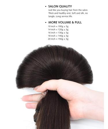 Yamel Remy Clip in Human Hair Extensions 10 Inch Dark Brown - 7Pcs 16 Clips (Pack of 1) - Buy Online on GoSupps.com