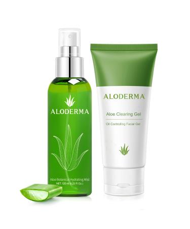 Aloderma Aloe Hydrating Set - Aloe Oil Controlling Gel Botanical Hydrating Mist
