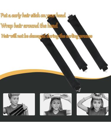 3 PCS non heated curler heatless curlers non heated curler soft velvet overnight non heated curler non heated curler overnight hair dryer wave curler styling hair dryer lazy curler set (black) - Buy Online on GoSupps.com