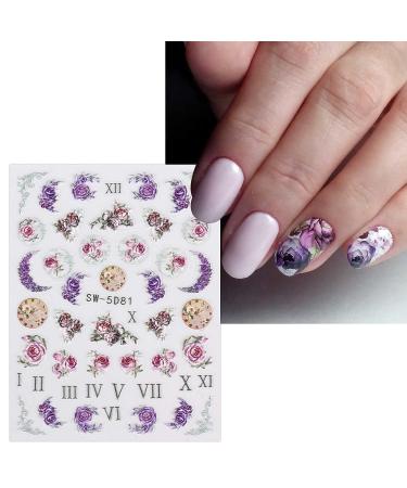 JMEOWIO 3D Spring Flower Nail Art Stickers - 5 Sheets - Buy Online on GoSupps.com
