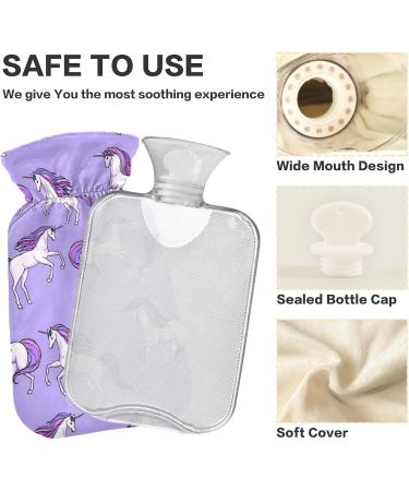 Purple Unicorn Children's Hot Water Bottle with Soft Cover - Warm Winter Relief for Bed Hands Neck & Shoulders - 1L | International Shipping - Buy Online on GoSupps.com