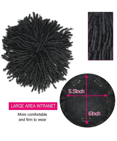 SCENTW Dreadlock Hair Topper Wig - Short Synthetic Afro Hair Half Wig with Clip-In Braided Hair Pieces for Men and Women, 1b Color - Buy Online on GoSupps.com