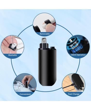 Portable Electric Nose Hair Trimmer - Type-C Rechargeable Unisex with Dust Protection Cap - Black - Buy Online on GoSupps.com