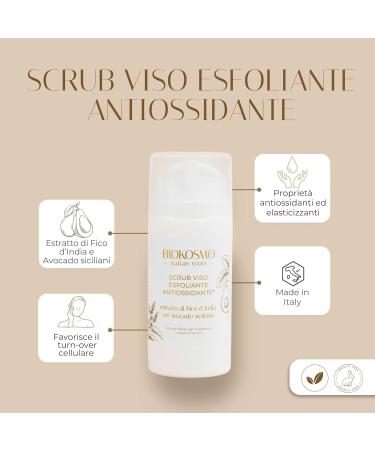 BIOKOSMO italian roots - antioxidant exfoliating facial scrub purifying illuminating hydrating facial scrub 100 ML - Buy Online on GoSupps.com
