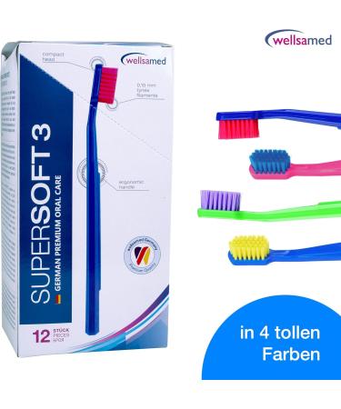Wellsamed Value Pack: 12 Supersoft Manual Toothbrushes for Sensitive Teeth - Buy Internationally - Buy Online on GoSupps.com