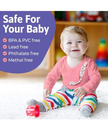 Putska 4 Pack Pacifier Clip Set for Boys and Girls - Unisex Teething Pacifier Holder with MAM Attachment - Buy Online on GoSupps.com