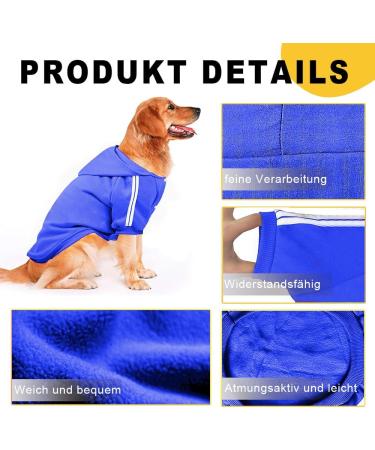Voarge Dog Warm Hoodies Coat Winter Clothing Large Dog Button Design Dog Hoodie Dog Jumper Large Dogs Dog Coat (Blue 3XL) 3XL blue - Buy Online on GoSupps.com