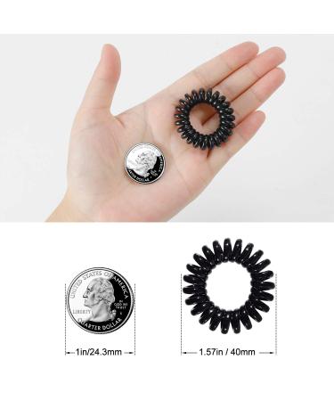 20 Pcs Spiral Hair Ties - TailaiMei No Crease Coil Hair Ties for Thick Hair - Black & Transparent - Buy Online on GoSupps.com