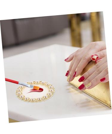  ELAYARD Nail Art Mixing Palette Resin Nail Art Palette with Crystal Gem Edge Nail Polish Mixing Plate Nail Art Display Board Nail Painting Palette - Buy Online on GoSupps.com