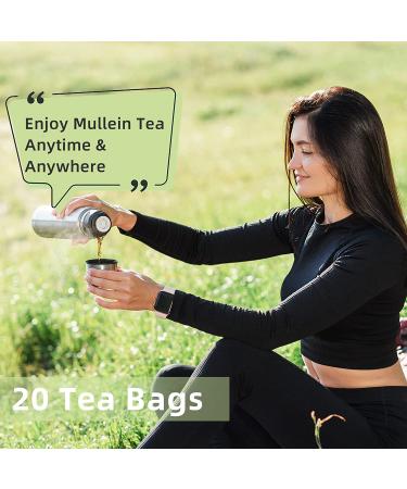 Organic Mullein Leaf Tea - Lung Cleanse & Detox - Respiratory Support - 20 Tea Bags - Non-GMO, Gluten Free - Buy Online on GoSupps.com