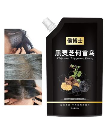 Lambo Polygonum Multiflorum Shampoo | Grey Reverse Polygonum Hair Growth Shampoo 240ml - He Shou Wu Hair Darkening Deep Cleansing Shampoo for Grey Hair Men Women