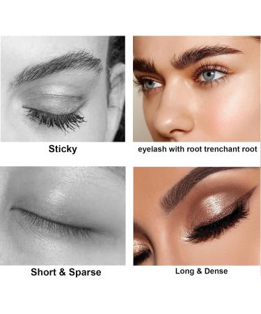 Rosarden Black Glitter Waterproof Mascara - Long-Lasting Shiny Sparkle Diamond Makeup for Volume and Length - Smudge Proof for Party Wedding - Buy Online on GoSupps.com