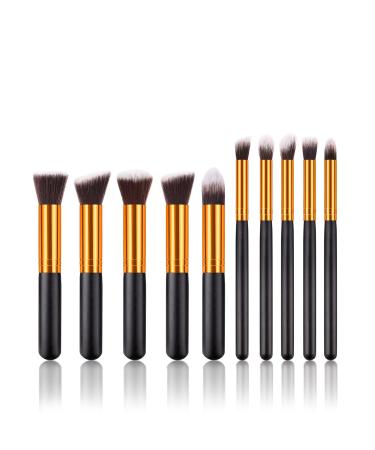 Jaimela 10-Piece Makeup Brush Set Professional Foundation Make Up Brush Set Makeup Brush Set Powder Brush Foundation Brush Ideal for Foundation Eyeshadow Concealer