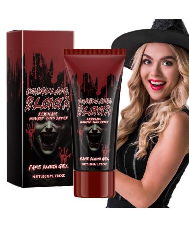 Naqqios Stage Blood Makeup Blood Gel | Vampire Blood Realistic Blood Gel 1.76oz for SFX Special Washable Makeup for Nosebleed Scene Costume