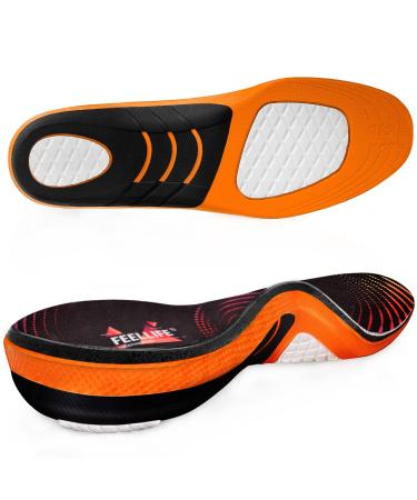FEELLIFE FELLIFE FOR PLANTARFASIITIS 1 pair insoles to support the vault running sports gel shoe inserts orthopedic interludes in pain in foot vault/s: 35-39 (22.4-25.1CM) Schwarz & Orange S: 35-39 (22.4-25.1cm) - Buy Online on GoSupps.com