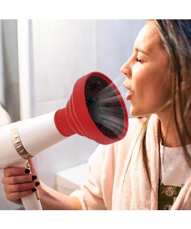 Pzuryhg Hair Dryer Vent Hood | Foldable Silicone Blow Dryer Attachment Heat Resistant Soft Blow Dryer Accessory Multifunctional Hair Styling Supplies for Girls red - Buy Online on GoSupps.com