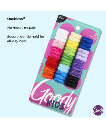 Goody Kids Ouchless Tiny Terry Ponytailers - Assorted Colors - 42 Count - Pain-Free Hair Accessories for Women, Girls, Babies, and Teens - Buy Online on GoSupps.com