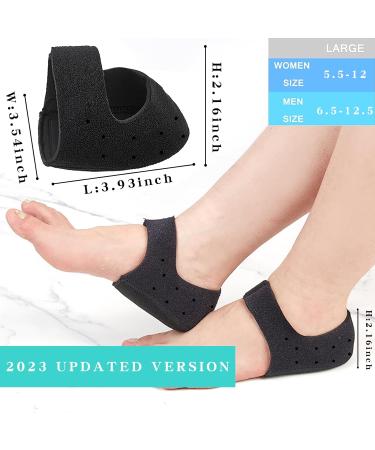 Pinkiou Gel Heel Protectors for Plantar Fasciitis - 4PCS Heel Cups for Foot Pain Relief and Blister Prevention - Black (W 6-11 & M 6-10) - Buy Online on GoSupps.com