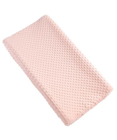 Solid Changing Table Pad Cover Cradle Sheet, Fits 32"/34''x16" Contoured Diaper Changing Pad, Ultra Soft Cozy Minky Dots Plush Changing Table Covers, Breathable Wipeable Removable (Light Pink)