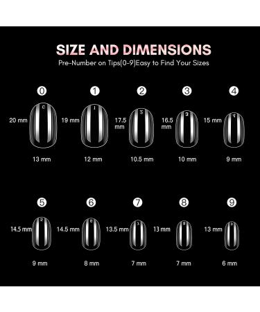 Makartt Short Oval Press On Nails - 500pcs Full Cover False Nails for DIY Nail Art - 10 Sizes, Acrylic Soak Off Tips - Clear Short Oval Nails for Nail Salons - Buy Online on GoSupps.com