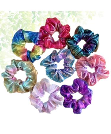 Lurrose 8pcs Glitter Scrunchies - Colorful Ponytail Holders for Women Girls Teens & Kids | Best Hair Accessories - International Shipping Available - Buy Online on GoSupps.com