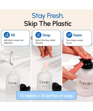 FOMIN Foaming Hand Soap Refills (16 Pack) - Variety Pack Foaming Hand Soap Tablets - Skin Friendly Foam Soap Refill for Hand Wash - Makes 128 fl oz (16 x 8 fl oz) - Buy Online on GoSupps.com