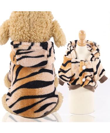 XIAOYU Pet Clothes Puppy Dog Cat Hoodie Warm Sweater Costume Halloween Cosplay Party Apparel Tiger S Small tiger