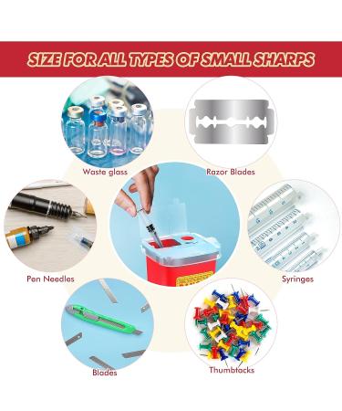1 Quart Red Sharps Container - Small Portable Needle Disposal Bins for Home & Office Use (10 Pack) - Buy Online on GoSupps.com