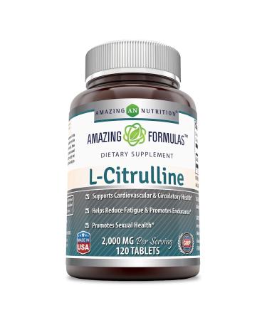 Amazing Formulas L Citrulline 2000mg Per Serving 120 Tablets (Non-GMO,Gluten Free) - Promotes Healthy Circulation & Cardiovascular Health - Enhances Endurance - Buy Online on GoSupps.com