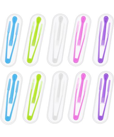 10 Pack Colorful Contact Lens Remover and Inserter Tool Case Set,Portable Contact Tweezers with Soft Tip,Contact Applicator for Soft Hard Contact Lense