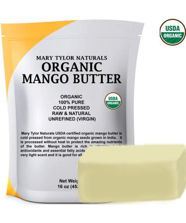 Mary Tylor Naturals Pure Mango Butter 2 lb - Cold Pressed, Unrefined & Raw for Skin and Hair Moisturizing - Buy Online on GoSupps.com