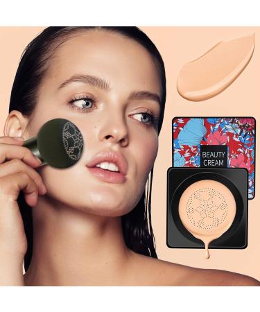 PICKX Mushroom Head Air Cushion BB Cream Concealer Lasting Nude Makeup Moisturizing Brightening Pigment CC Liquid Foundation Even Skin Tone Makeup Base Primer (C-natural) - Buy Online on GoSupps.com