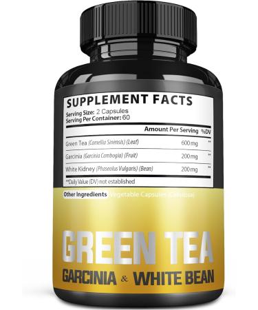 Green Tea Extract Pill EGCG 16000Mg per Serving with 12000Mg Green Tea, 2000Mg Garcinia Cambogia & 2000Mg White Kidney Bean - Support Body Balance, Heart & Immune Health - 120 Capsules 2 Month Supply Green Tea - 16000mg - Buy Online on GoSupps.com