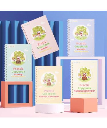 Magical Learning Books for Kids - BDSHUNBF 5 PCs Reusable Handwriting & Drawing Exercise Book with Pen - Buy Online on GoSupps.com