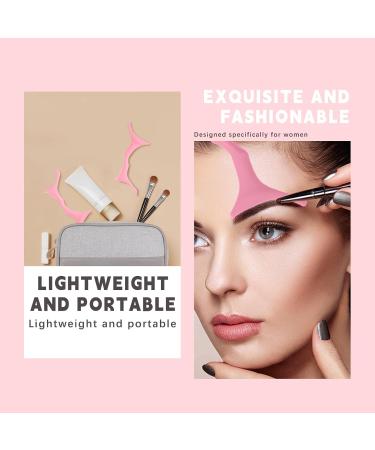 Silicone Eyebrow Stencils - 6 in 1 Reusable Templates for Easy Brow Stamp & Eye Makeup - Perfect for Beginners - Pink - Buy Online on GoSupps.com