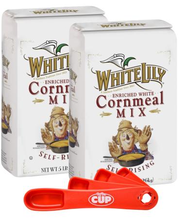 White Lily Enriched White Self-Rising Cornmeal Mix 5 lb Bag (Pack of 2) with By The Cup Swivel Spoons - Buy Online on GoSupps.com