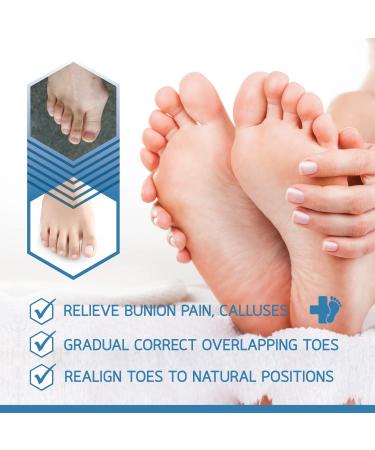BENNARA Toe Straightener Set K - 4pc Large Bunion Protector & Gel Toe Separator for Bunion Pain Relief - Buy Online on GoSupps.com