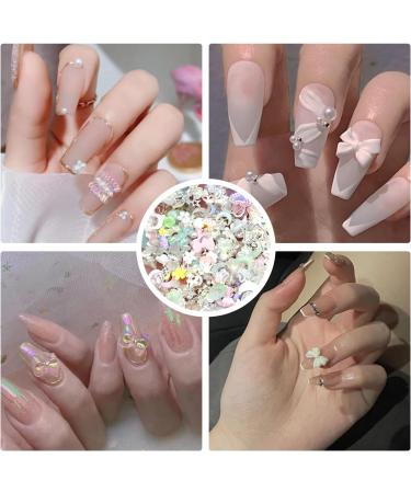 400 Pieces of Nail Decorations with 1 Storage Box 3D Nail Art Pearls Butterflies Bow Ties Gemstones in Various Shapes DIY Nail Accessories Nail Craft Decorations - Buy Online on GoSupps.com