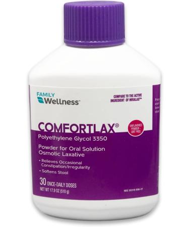 Healthy Living Family Wellness Polyethylene Glycol 3350 Powder Osmotic Laxative Relieves Occasional Constipation Stool Softener Unflavored 30 Dose - Buy Online on GoSupps.com